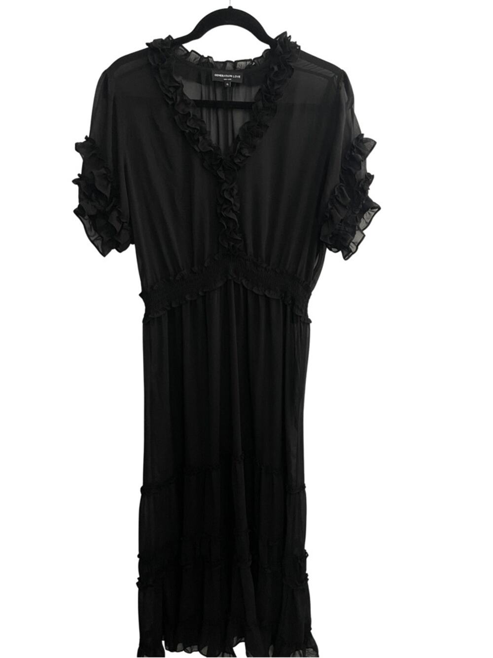 Generation Love Maxi Dress Black XL Fleur Sheer Size XL RUNS SMALL